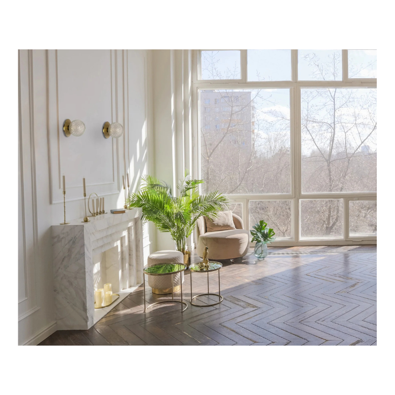 Applique - Verre texturé & feuille de métal ronde, design chic et lumineux