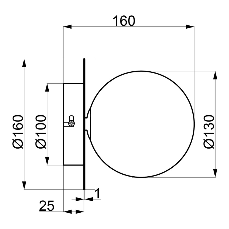 Applique - Verre texturé & feuille de métal ronde, design chic et lumineux