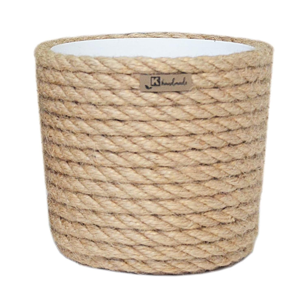 Pot de fleurs 16 cm – Style Boho Eco-Natural en jute tressée, sans trous de drainage