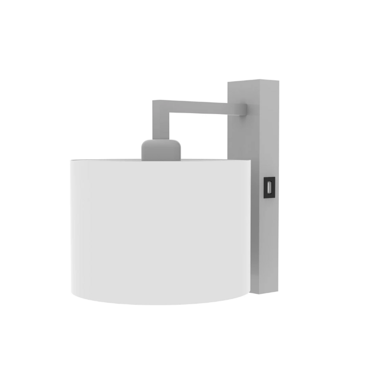 Suspension Applique – Luminaire mural design avec abat-jour en tissu et bras en acier