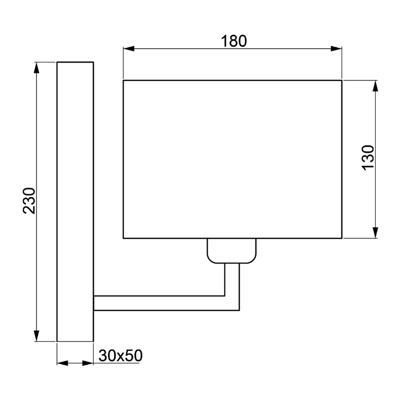 Suspension Applique – Luminaire mural design avec abat-jour en tissu et bras en acier