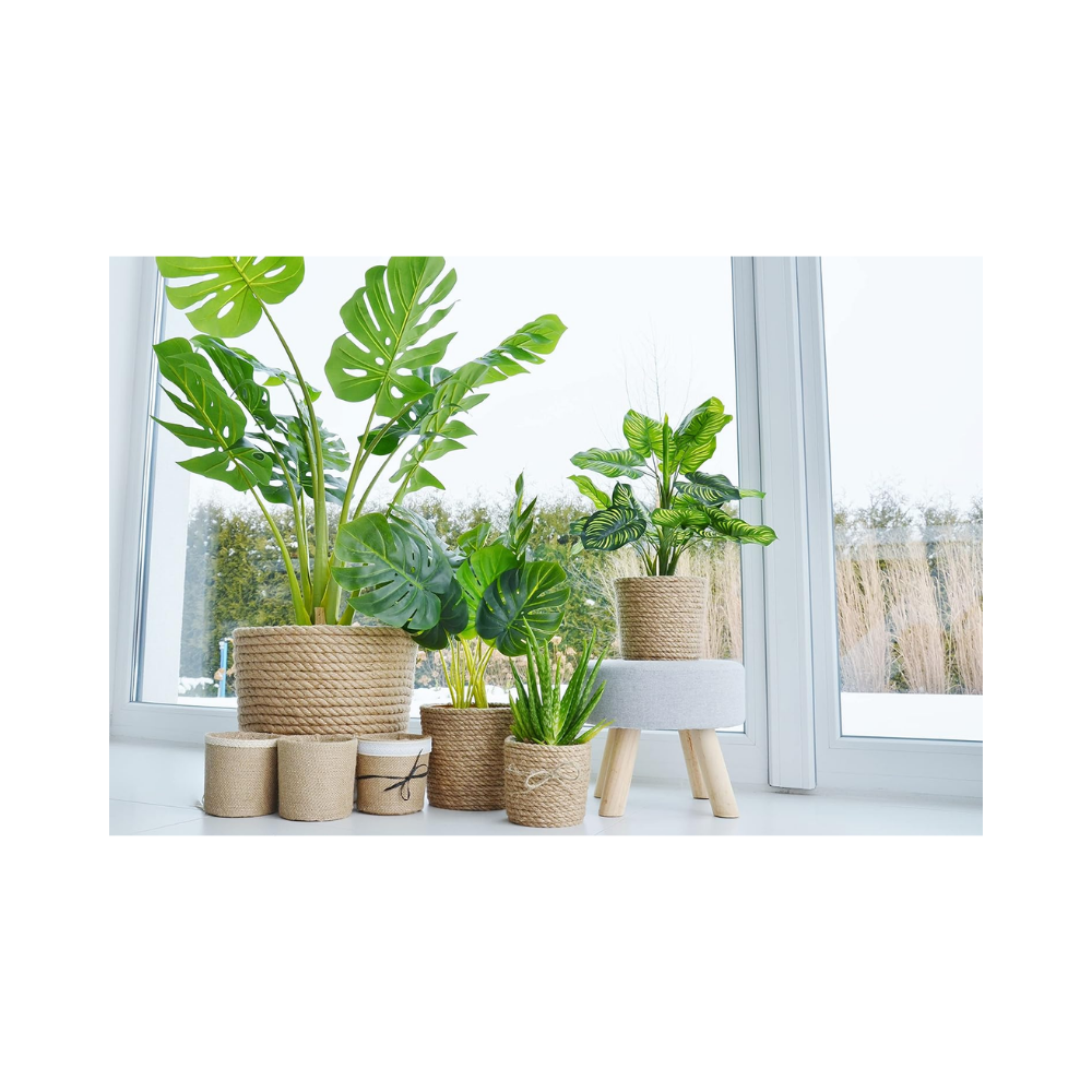 Pot de fleurs 16 cm – Style Boho Eco-Natural en jute tressée, sans trous de drainage