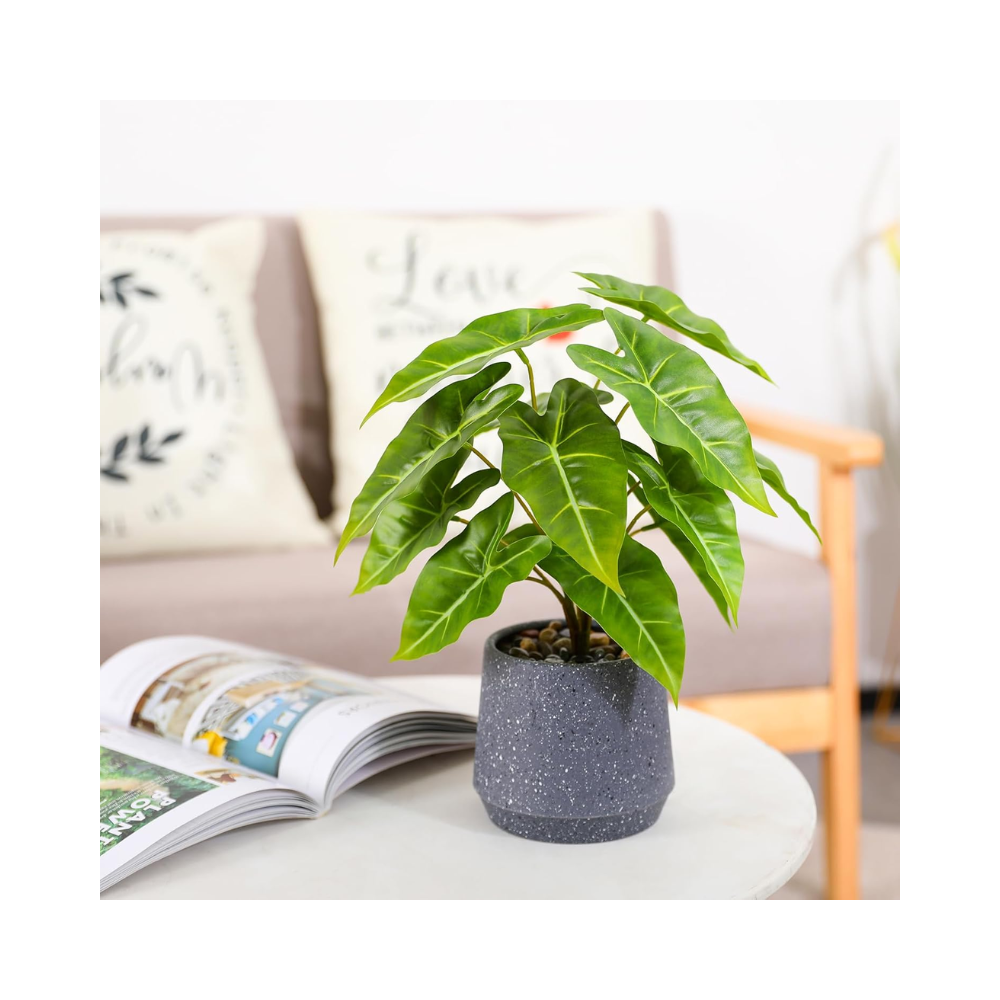 Plante verte artificielle en pot – 33 cm – Décoration maison, bureau, salon
