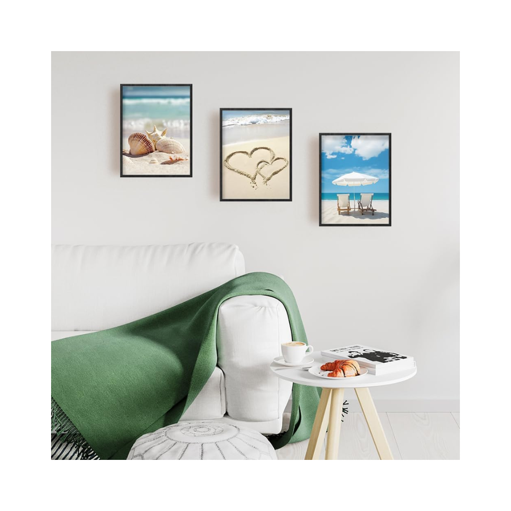 Impressions Murales de Plage D'Été - Paysage de Bord de Mer Peinture Murale - Lot de 6