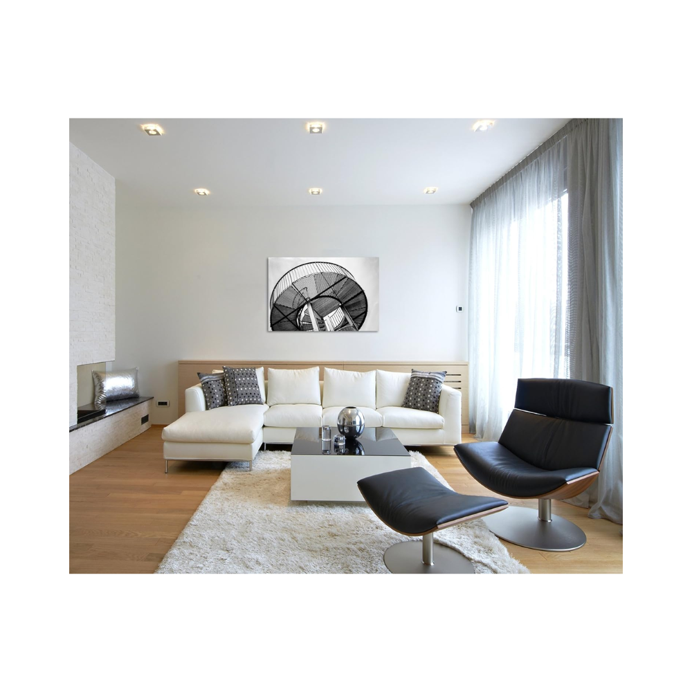 Toile décorative moderne en métal – Photo style industriel – 120 x 80 cm