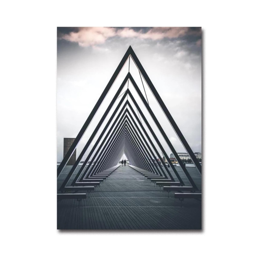 Affiche sur toile de style industriel – 60 x 80 cm – Noir, blanc et gris