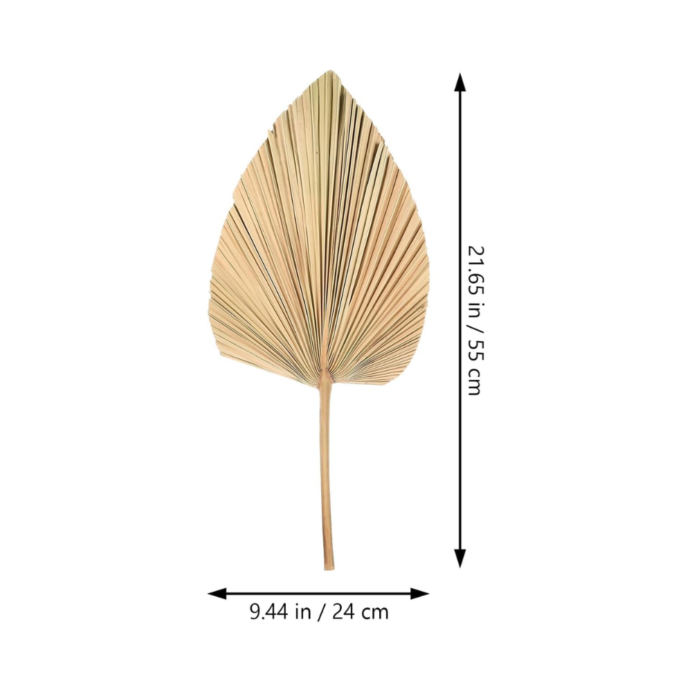 Lot de 2 Éventails en Feuilles de Palmier Séchées en Forme de Cœur