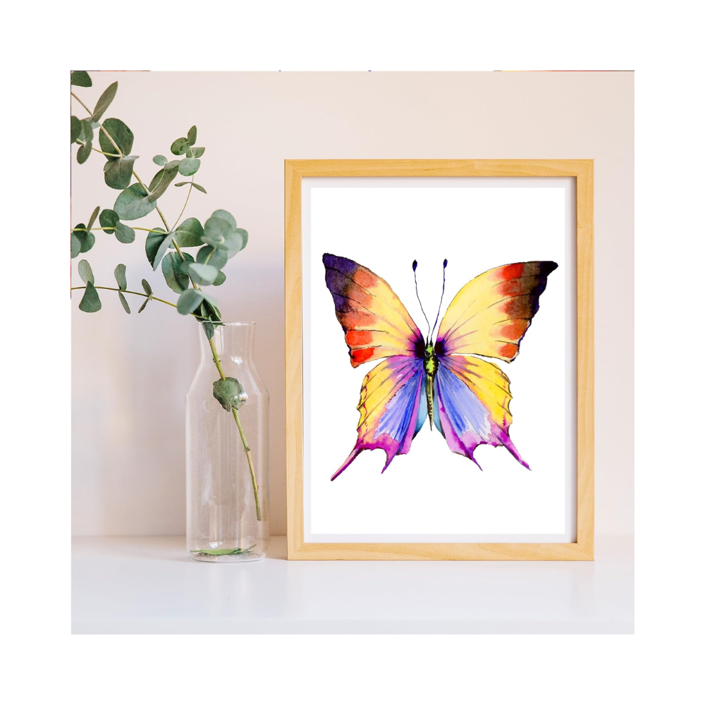 Ensemble de deux affiches – Papillons colorés style aquarelle – Format A3