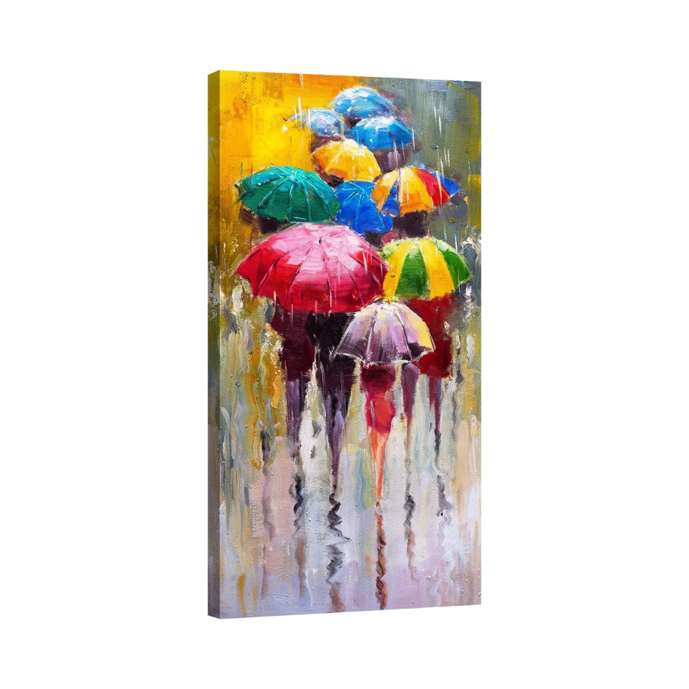 Tableau décoratif abstrait – Parapluies colorés – 60 x 30 cm