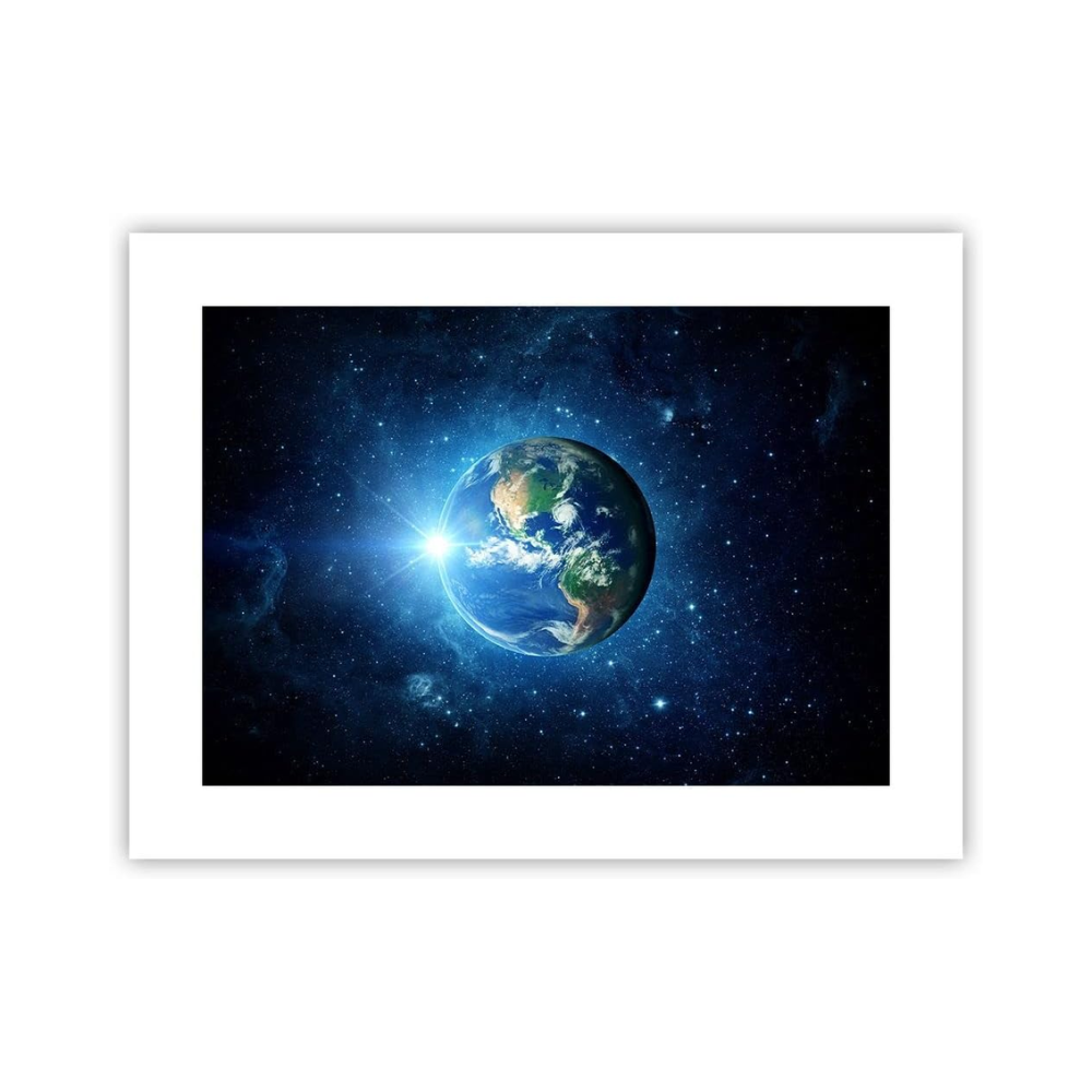 Affiche décorative murale – Terre, univers et galaxies – 40 x 30 cm – Moderne, sans cadre