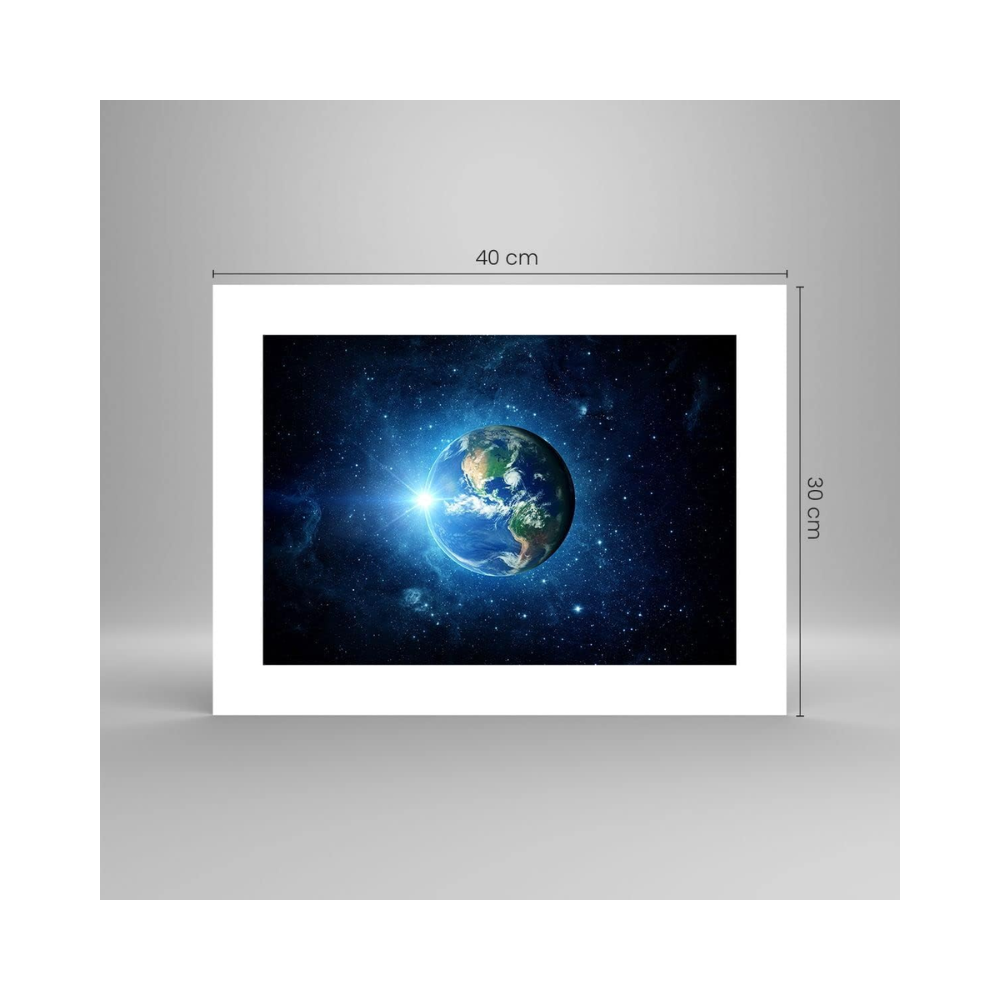 Affiche décorative murale – Terre, univers et galaxies – 40 x 30 cm – Moderne, sans cadre