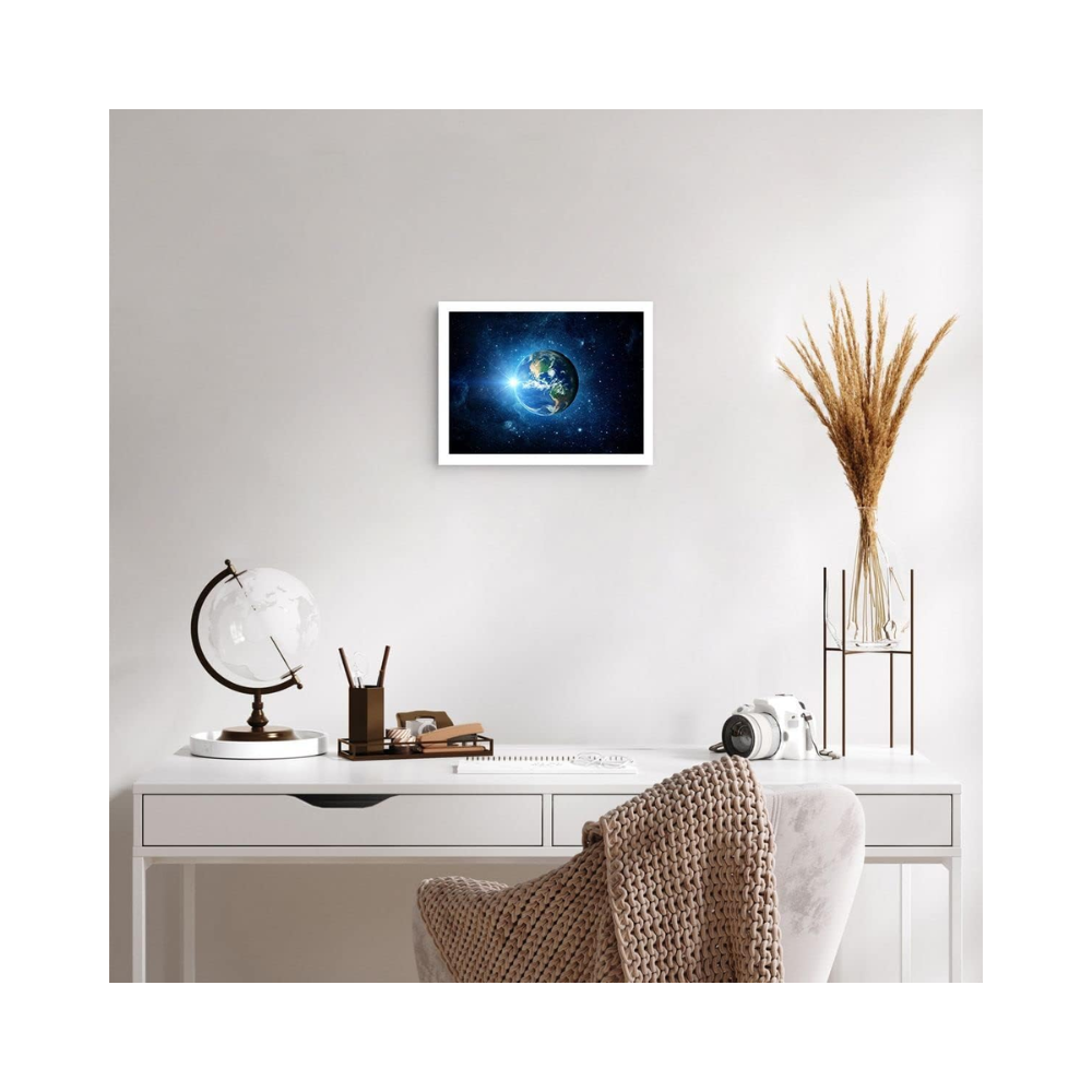 Affiche décorative murale – Terre, univers et galaxies – 40 x 30 cm – Moderne, sans cadre
