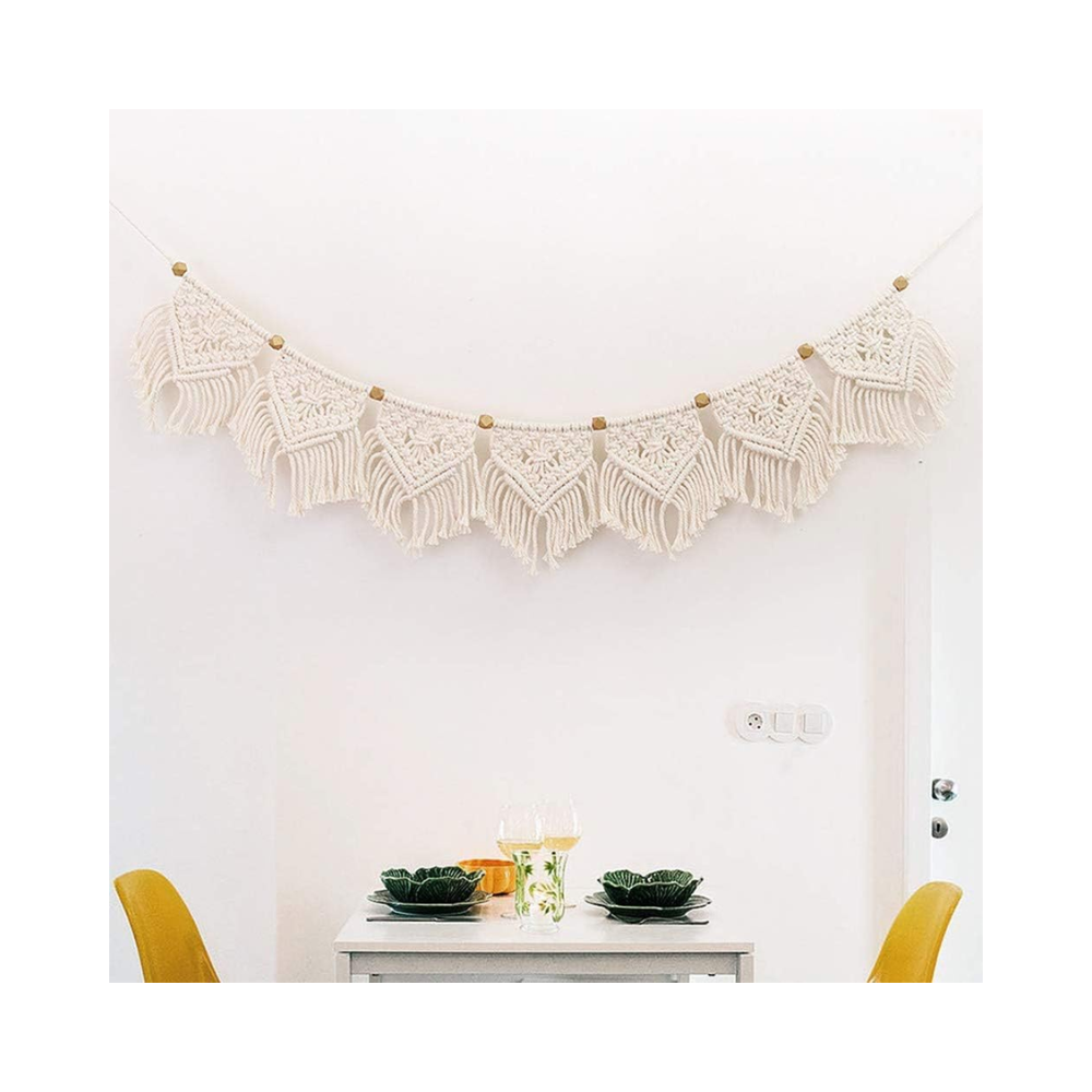 Macramé mural bohème – tapisserie tissée, tenture murale chic