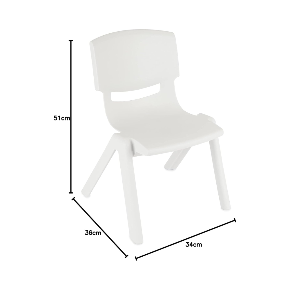 Chaise Enfant – Plastique Léger et Résistant, Empilable, Dossier Plein