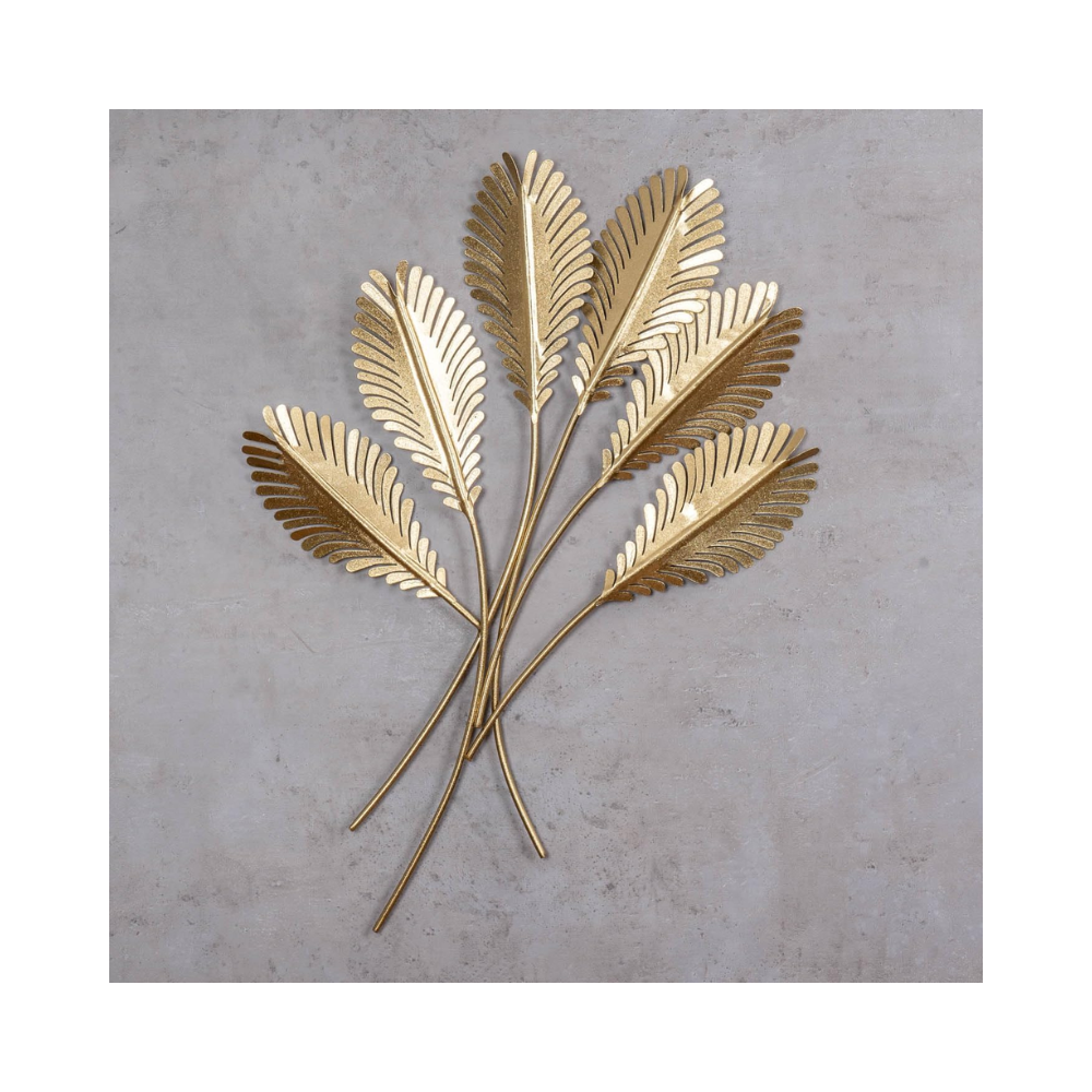 Décoration murale en métal 3D – motif floral doré – diamètre 72 cm – style moderne