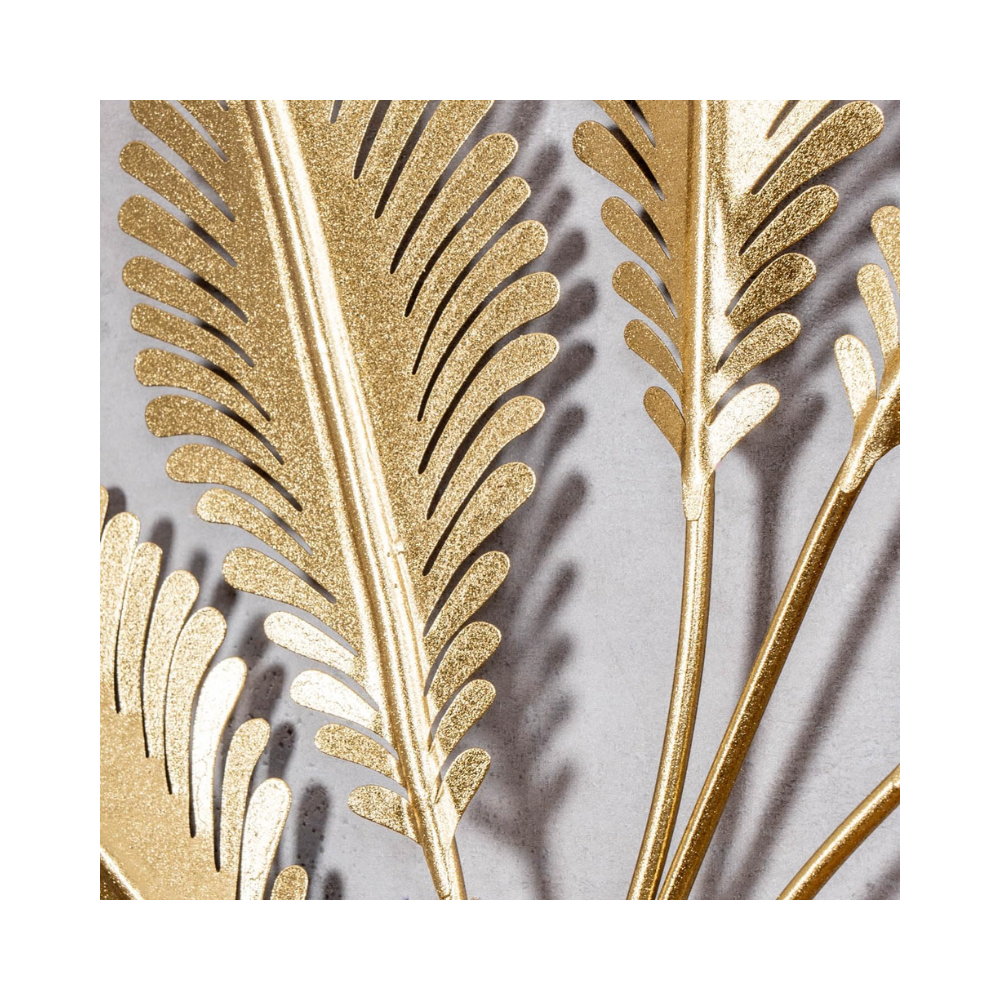 Décoration murale en métal 3D – motif floral doré – diamètre 72 cm – style moderne