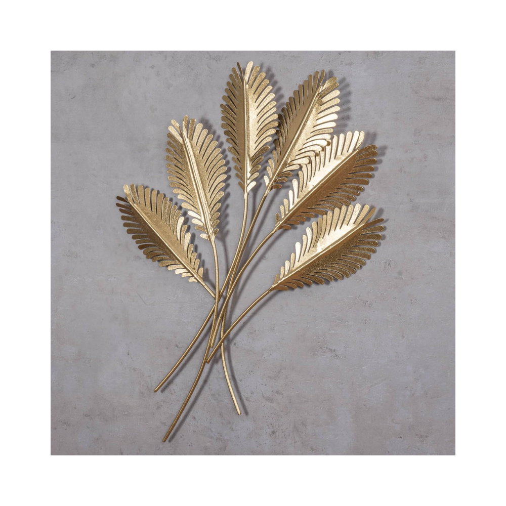 Décoration murale en métal 3D – motif floral doré – diamètre 72 cm – style moderne