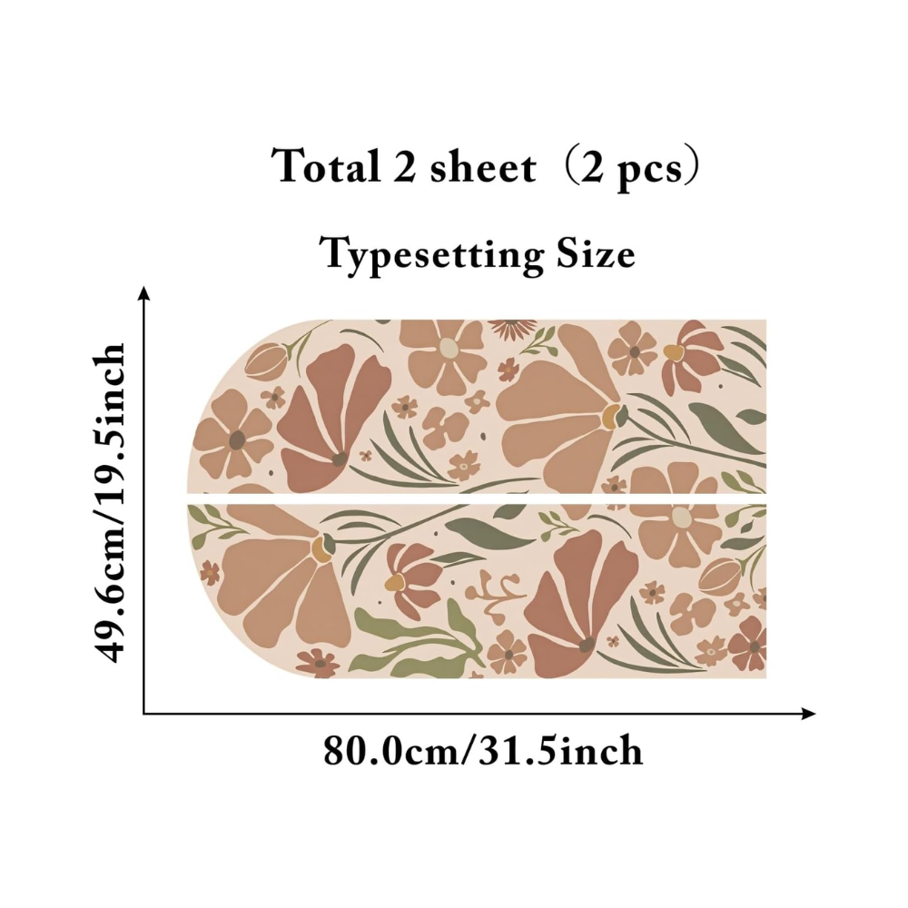 Stickers Muraux Bohème avec Arche Florale Plantes Sticker Mural Décoration Murale