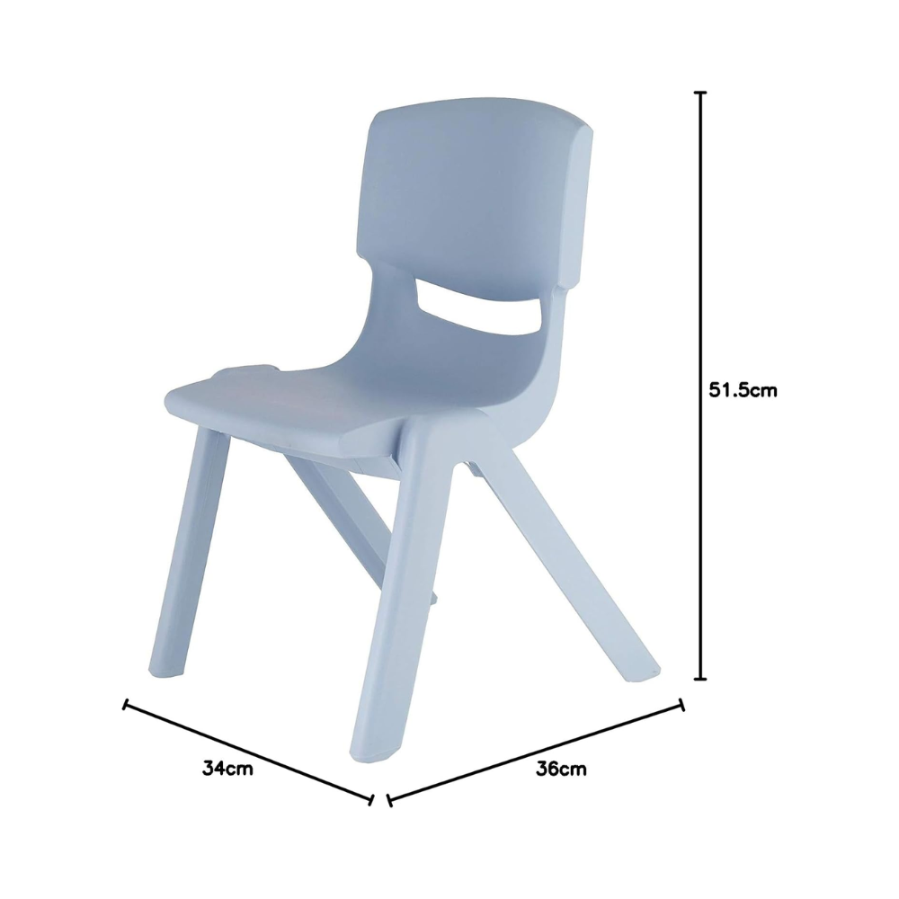 Chaise Enfant – Plastique Léger et Résistant, Empilable, Dossier Plein