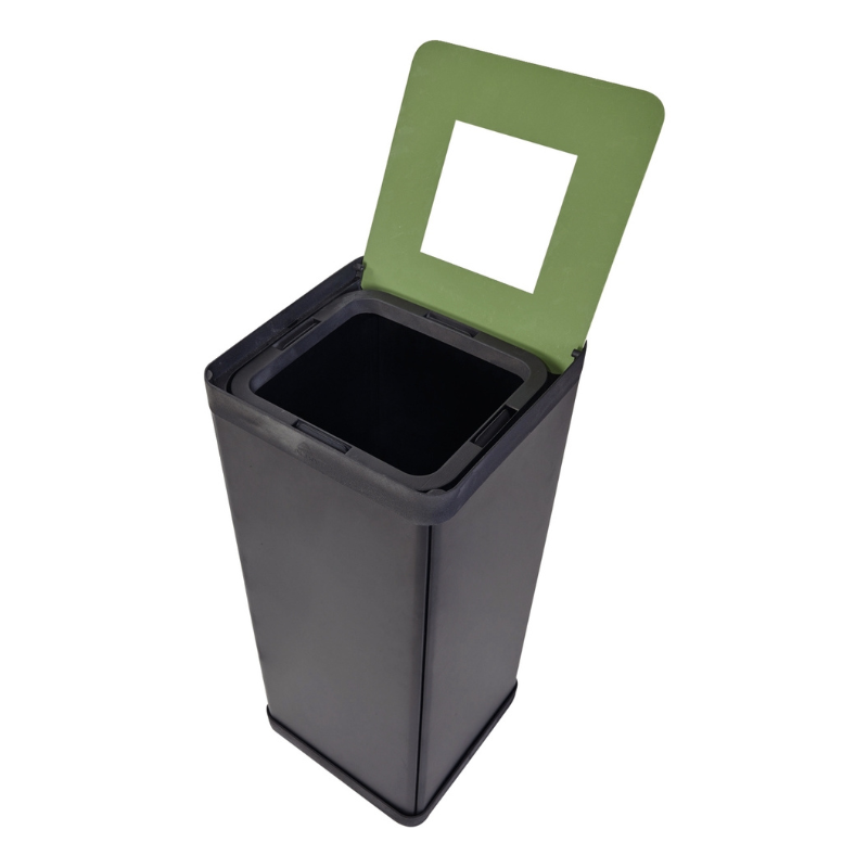 Poubelle métal tri sélectif 50L - VERT