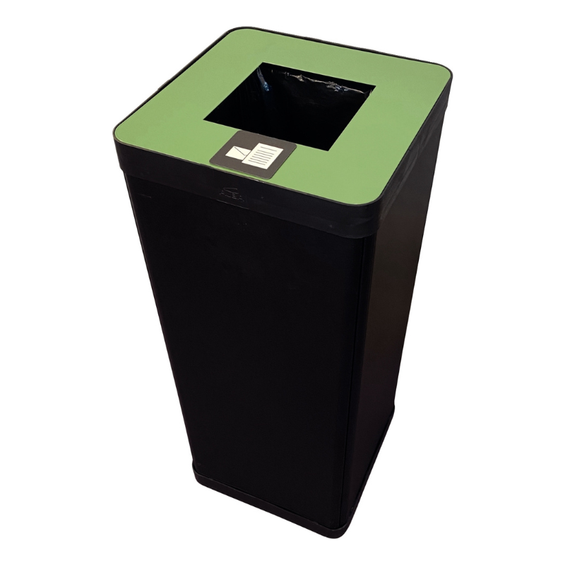 Poubelle métal tri sélectif 50L - VERT