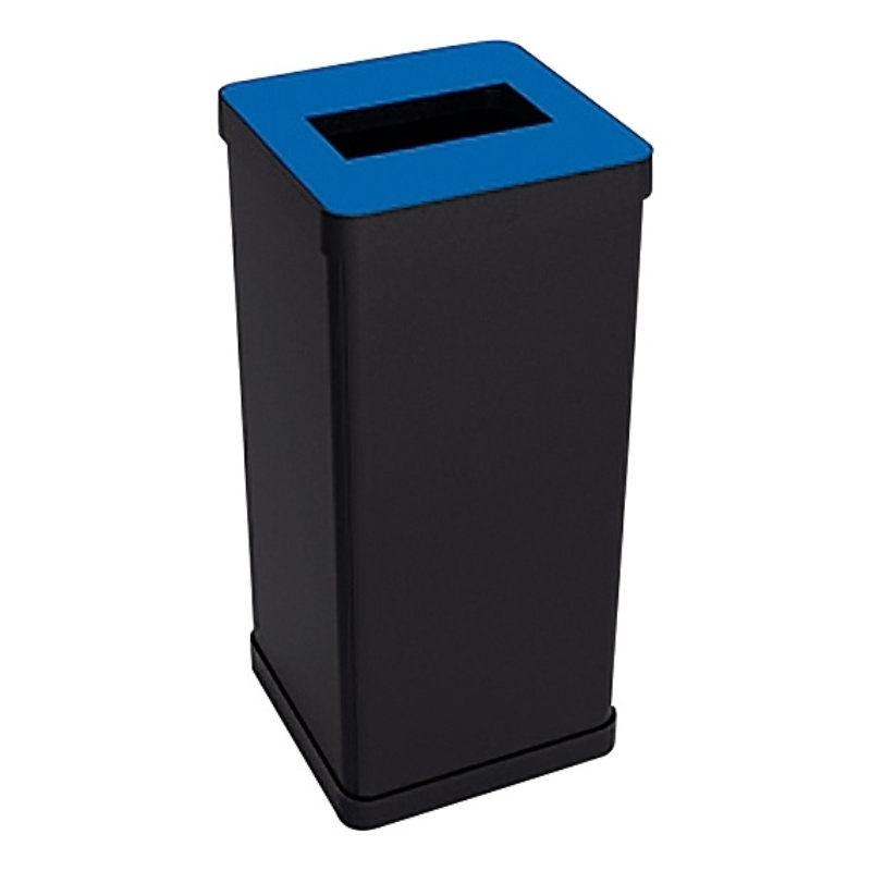 Poubelle métal tri sélectif 50L - BLEU