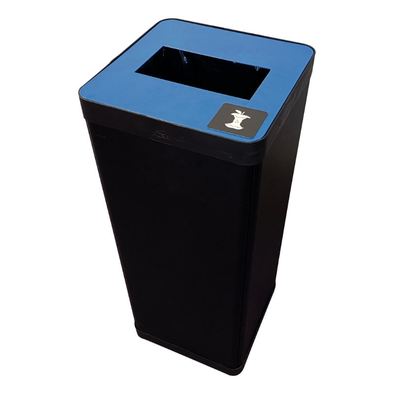 Poubelle métal tri sélectif 50L - BLEU