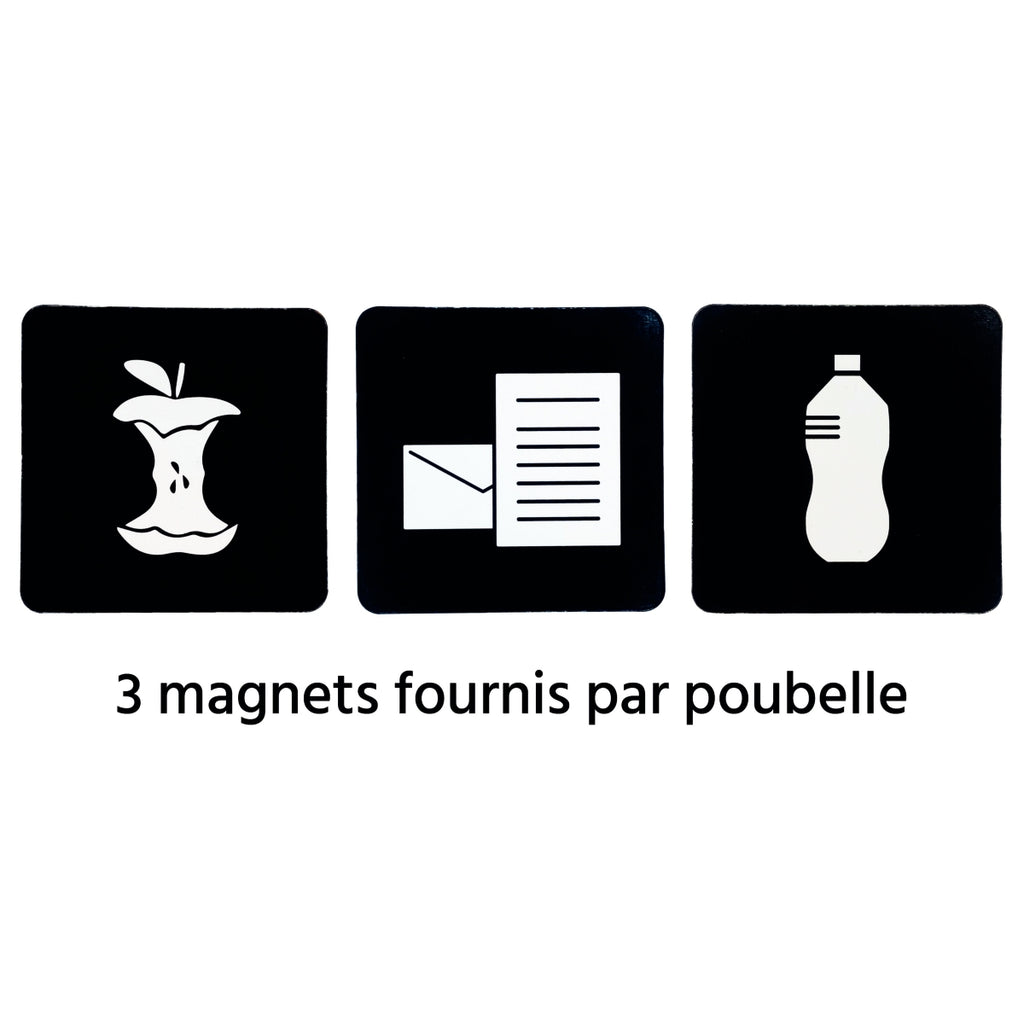 Poubelle métal tri sélectif 50L - BLEU