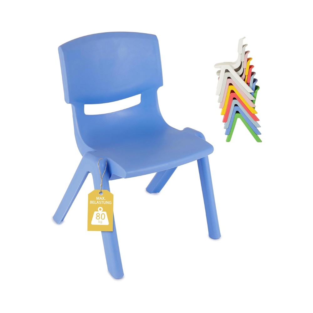 Chaise Enfant – Plastique Léger et Résistant, Empilable, Dossier Plein