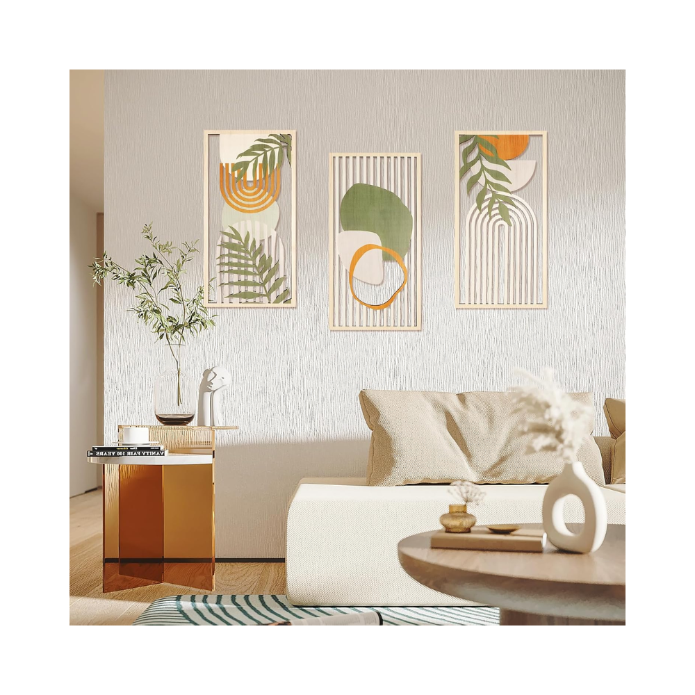 3 Pièces Décoration Murale Bohème en Bois