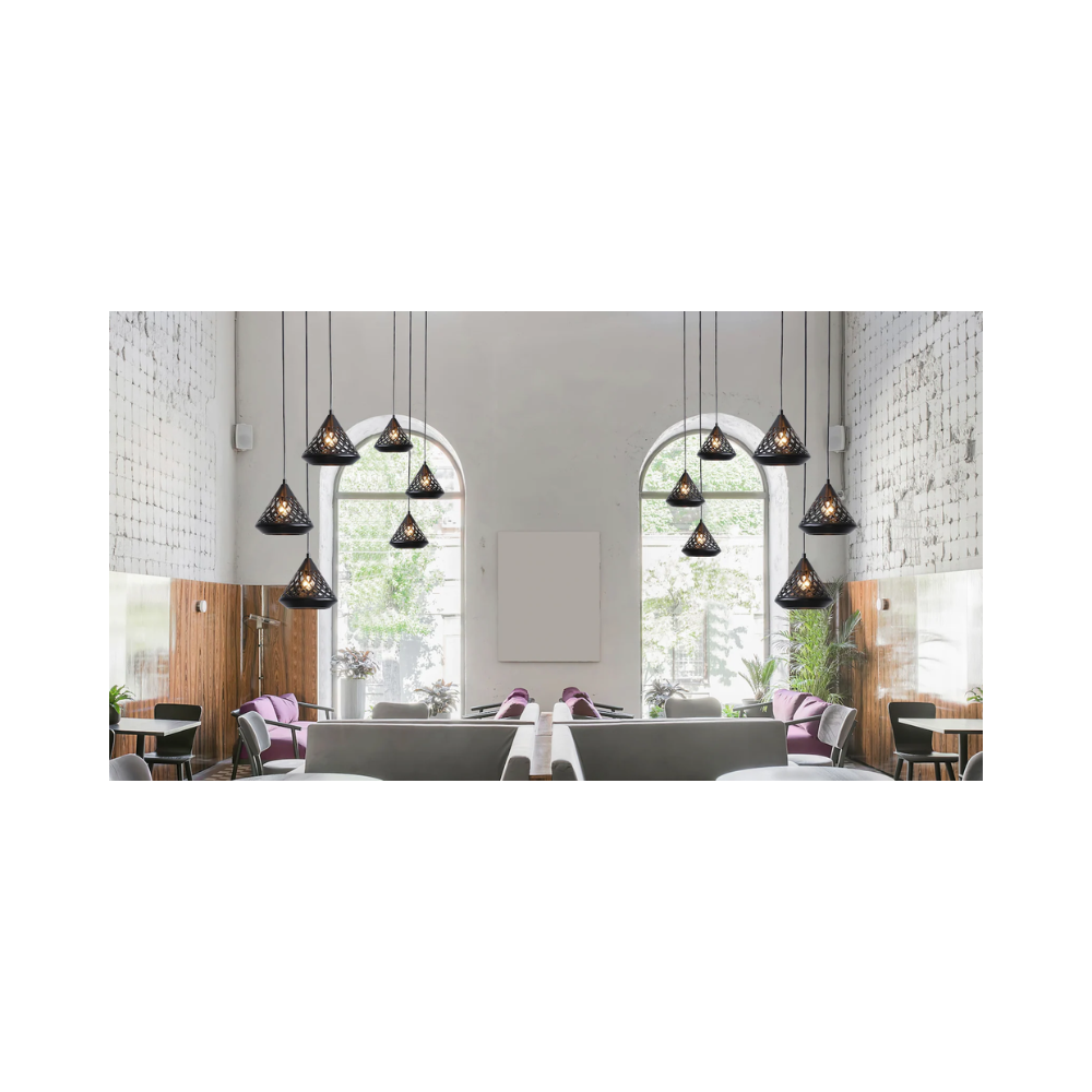 Suspension - métal ajouré noir