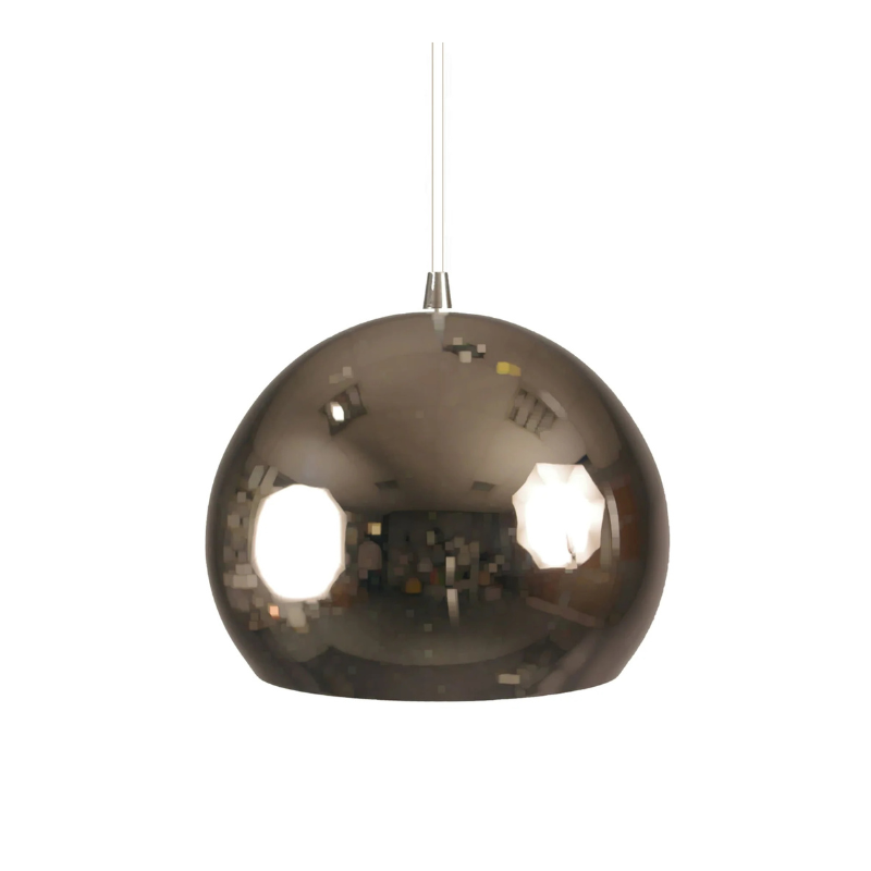 Suspension – Luminaire design en métal chromé au style contemporain
