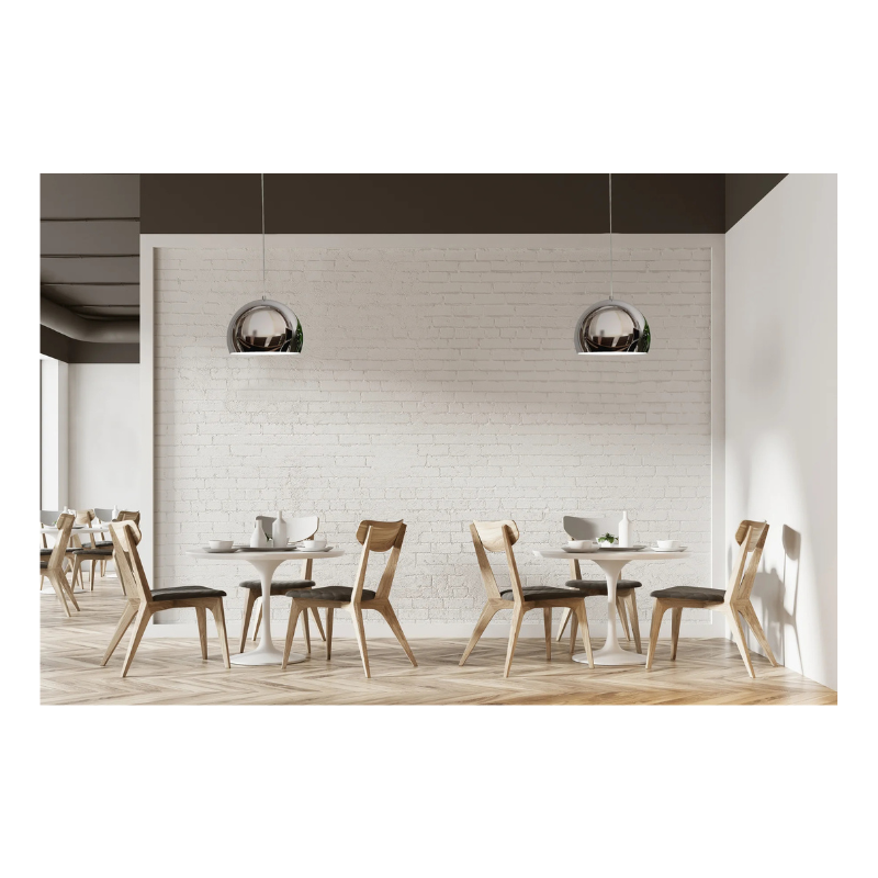 Suspension – Luminaire design en métal chromé au style contemporain