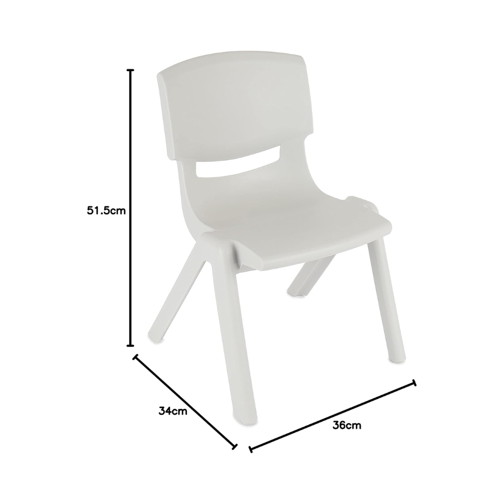 Chaise Enfant – Plastique Léger et Résistant, Empilable, Dossier Plein