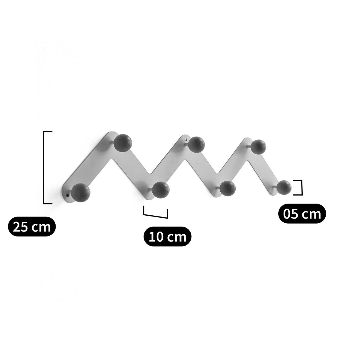 Porte-manteaux mural Agama avec 7 patères