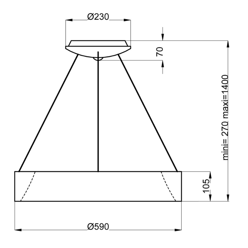 Suspension – Luminaire design LED en aluminium brossé