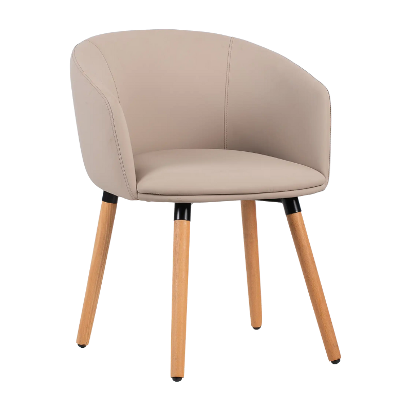 Fauteuil polyuréthane ARCO pieds bois