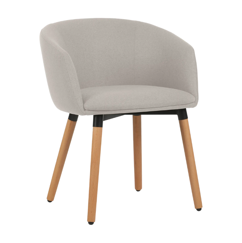 Fauteuil tissu ARCO pieds bois