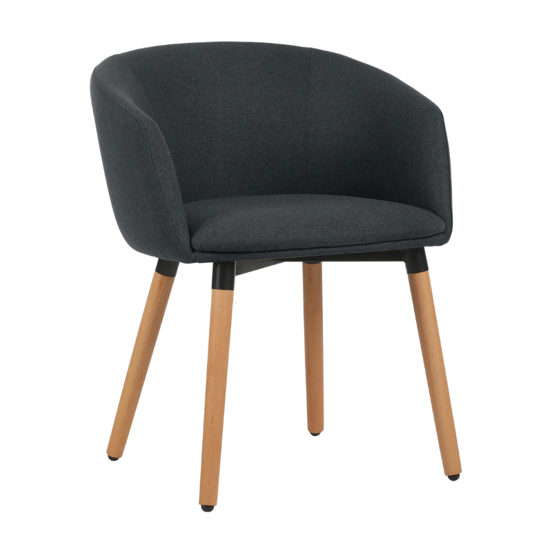 Fauteuil tissu ARCO pieds bois