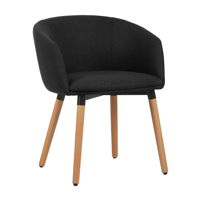 Fauteuil tissu ARCO pieds bois