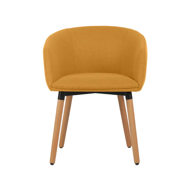 Fauteuil tissu ARCO pieds bois