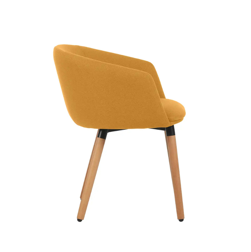 Fauteuil tissu ARCO pieds bois