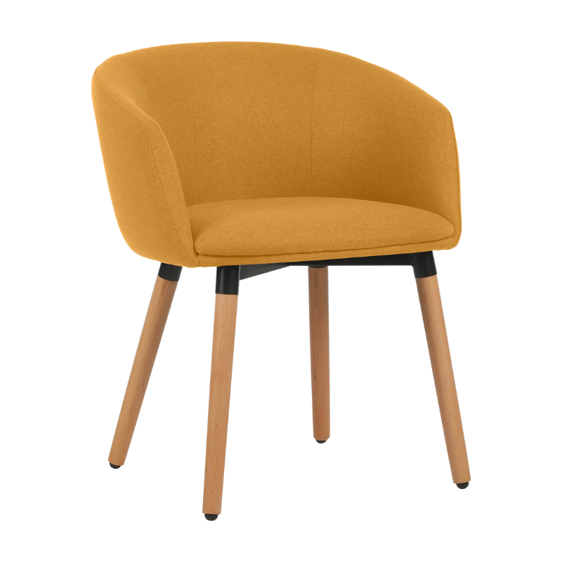 Fauteuil tissu ARCO pieds bois