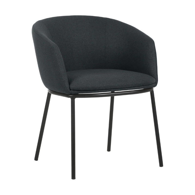 Fauteuil tissu ARCO pieds métal