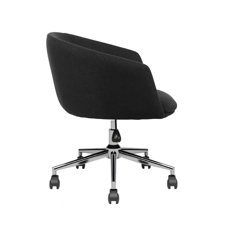 Fauteuil tissu ARCO étoile chromée avec roulettes