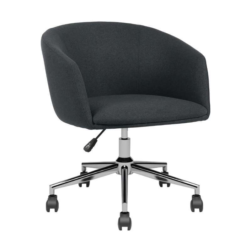 Fauteuil tissu ARCO étoile chromée avec roulettes