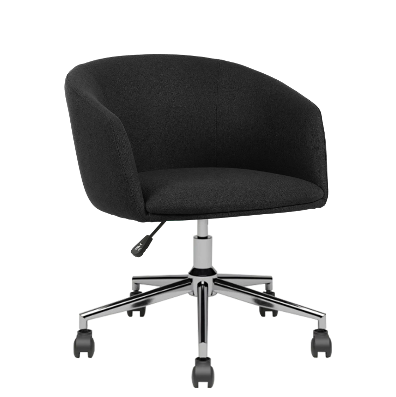 Fauteuil tissu ARCO étoile chromée avec roulettes