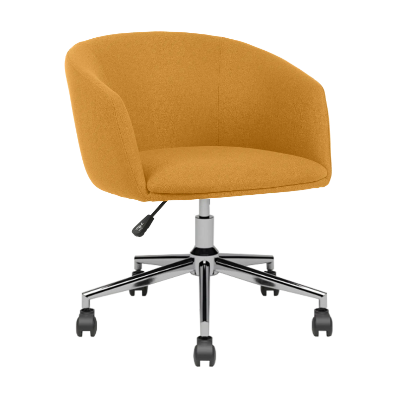 Fauteuil tissu ARCO étoile chromée avec roulettes