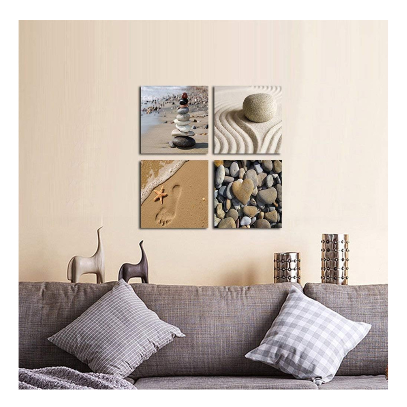 Lot 4 toiles zen 30x30cm