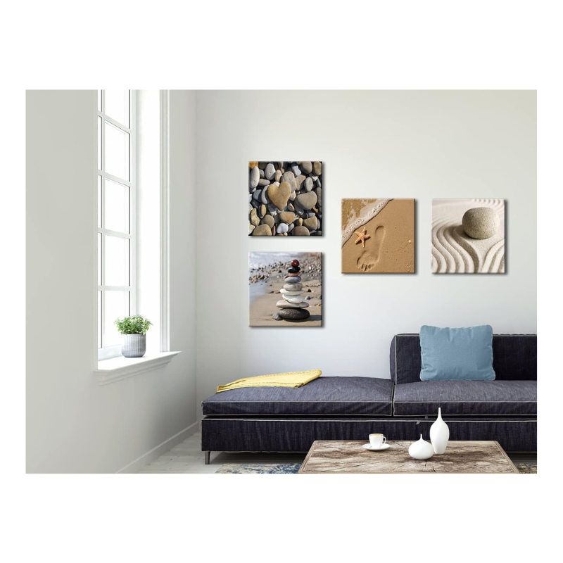 Lot 4 toiles zen 30x30cm